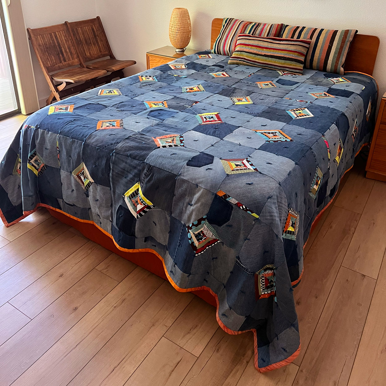 Image of Thinking About California While Swimming in the Rain Quilt by Robin Romain