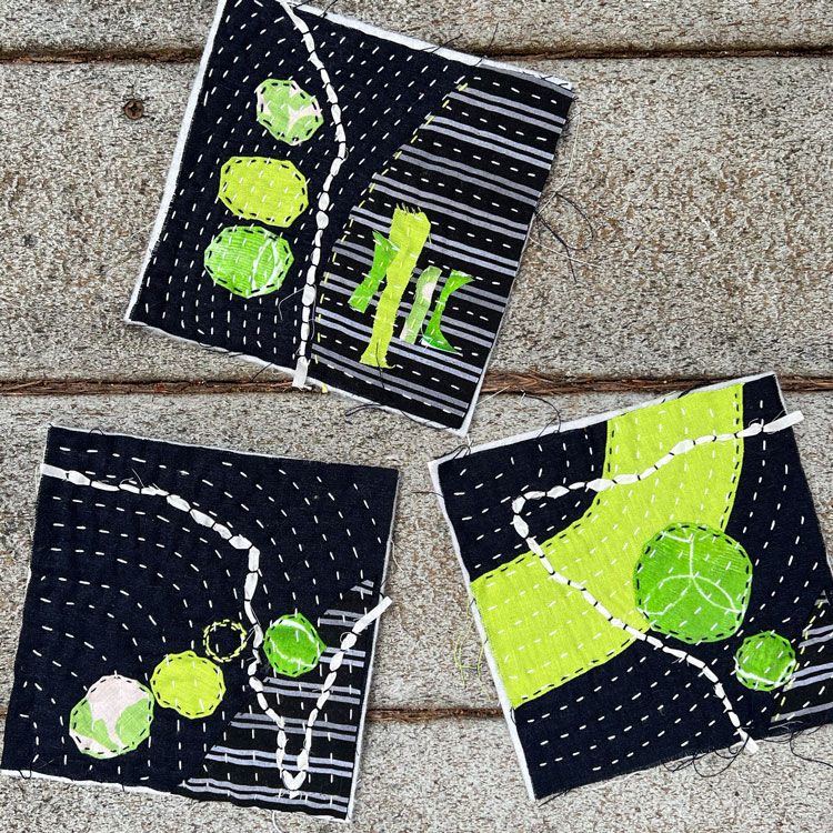 Detail of Fast As You Can Series Quilt Series