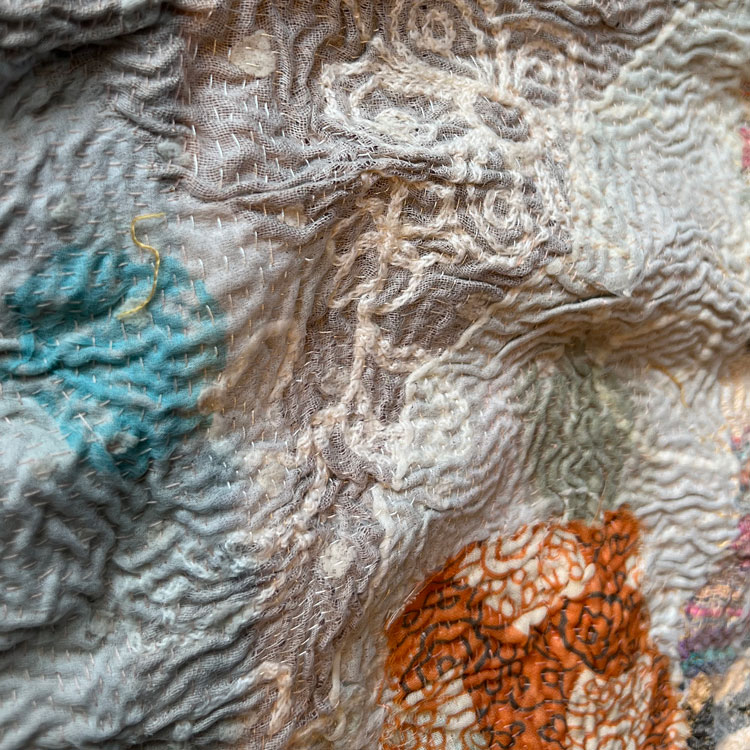 Detail of The First Cut is the Hardest Embroidery