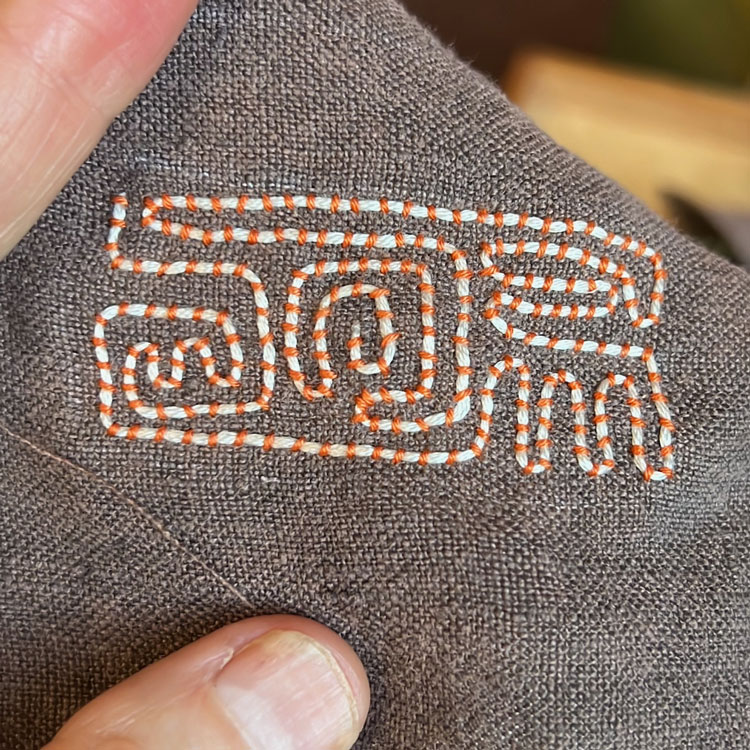 Detail of Starting to Read Embroidery